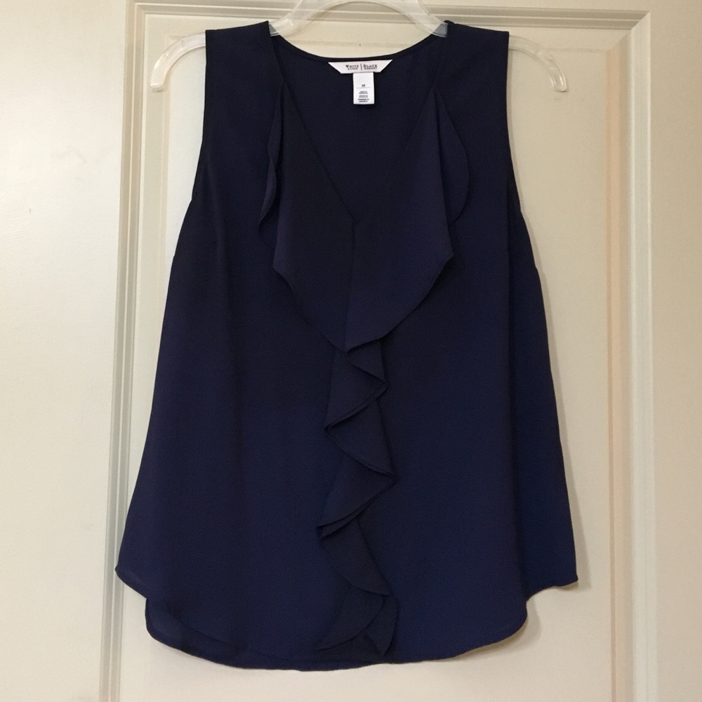 White House black market navy blue blouse